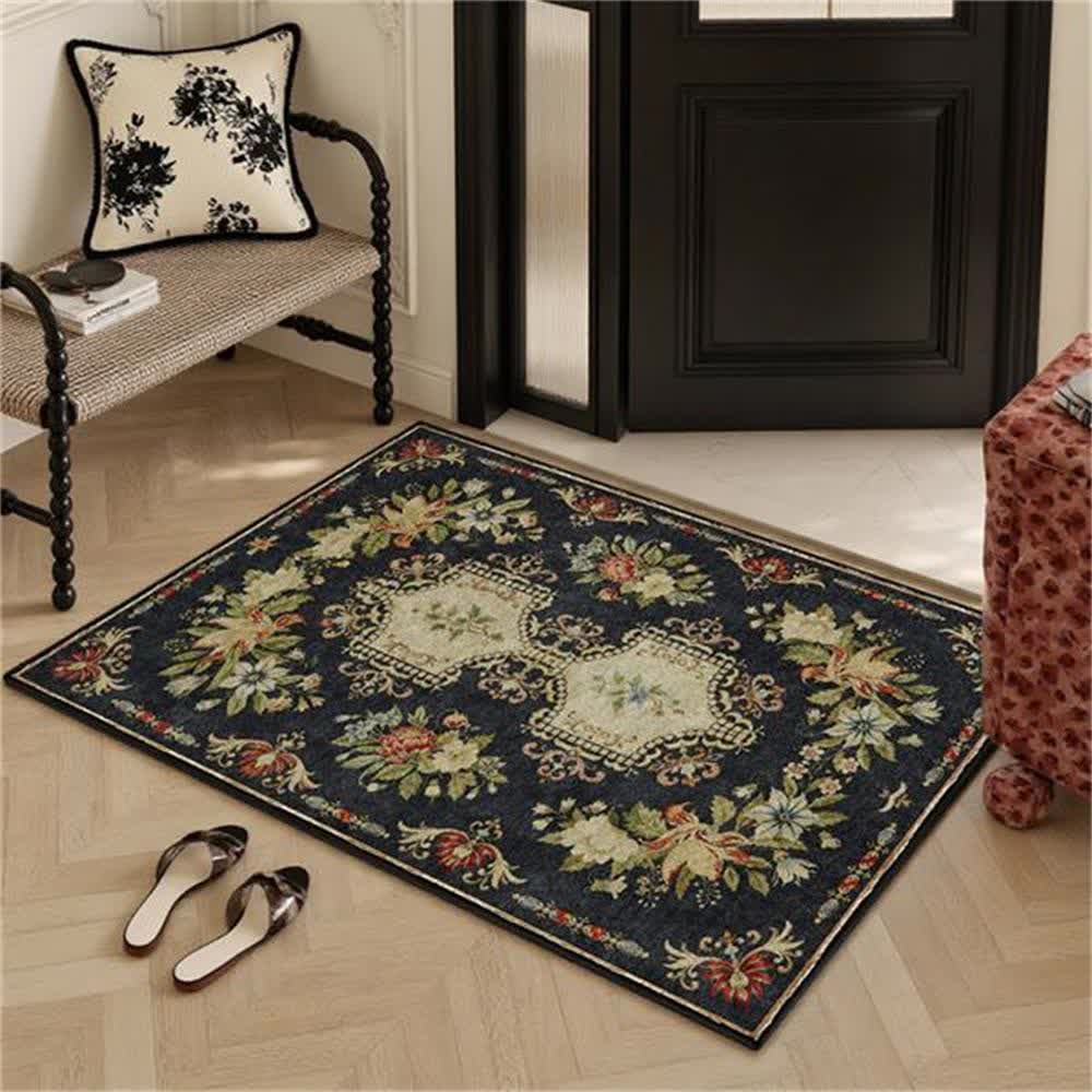 Retro Floral Washable Anti-slip Kitchen Rug - image 3