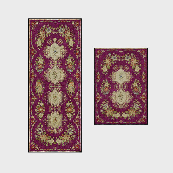 Retro Floral Washable Anti-slip Kitchen Rug - D - 32" x 47"+32" x 95" - image 26