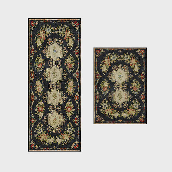 Retro Floral Washable Anti-slip Kitchen Rug - image 4