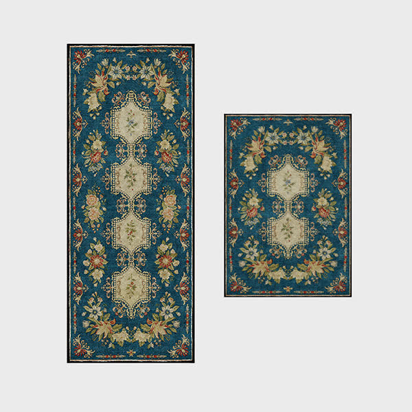 Retro Floral Washable Anti-slip Kitchen Rug - C - 32" x 47"+32" x 95" - image 19