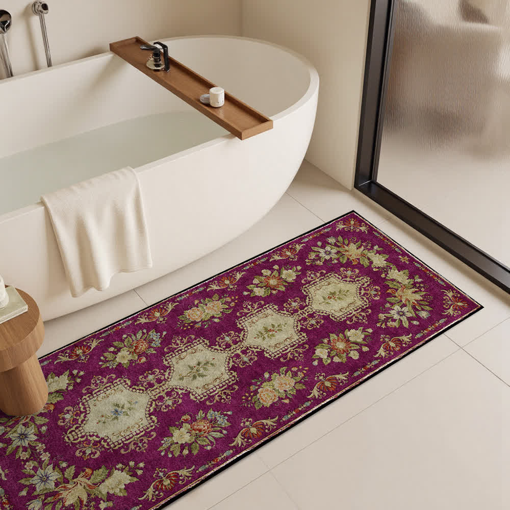 Retro Floral Washable Anti-slip Kitchen Rug - image 25