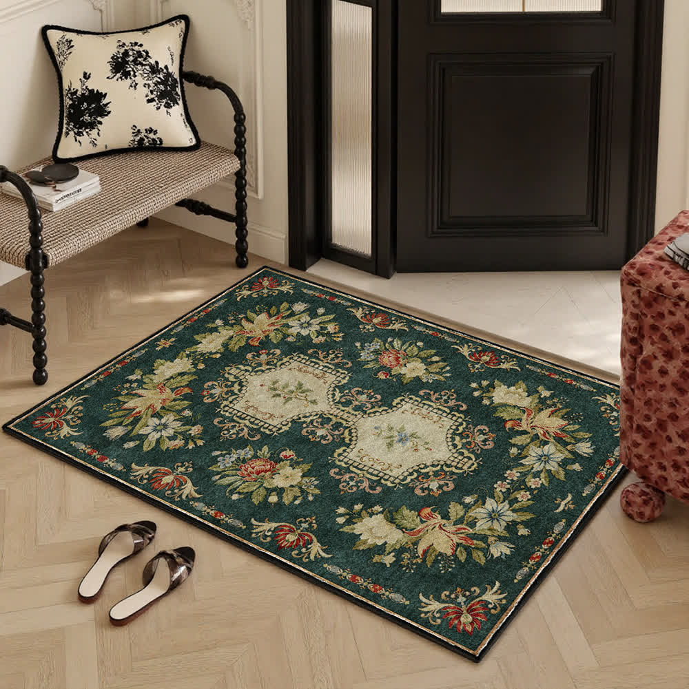 Retro Floral Washable Anti-slip Kitchen Rug - image 12
