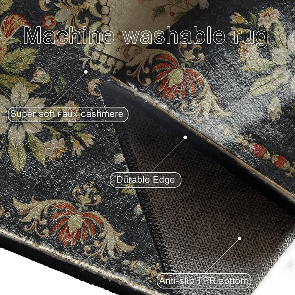 Retro Floral Washable Anti-slip Kitchen Rug - image 7