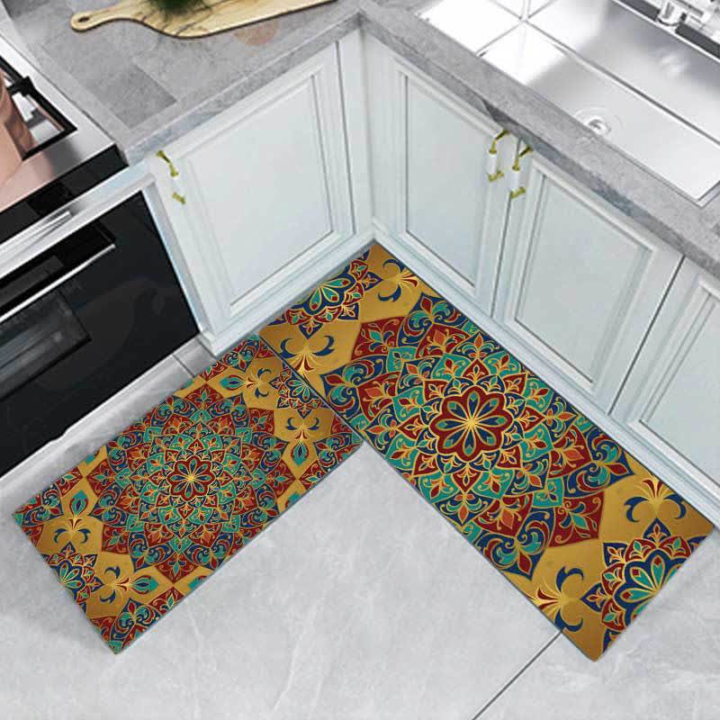 Bohemian Retro Water-absorbent Kitchen Rug - 19" x 31"+19" x 63" - image 0