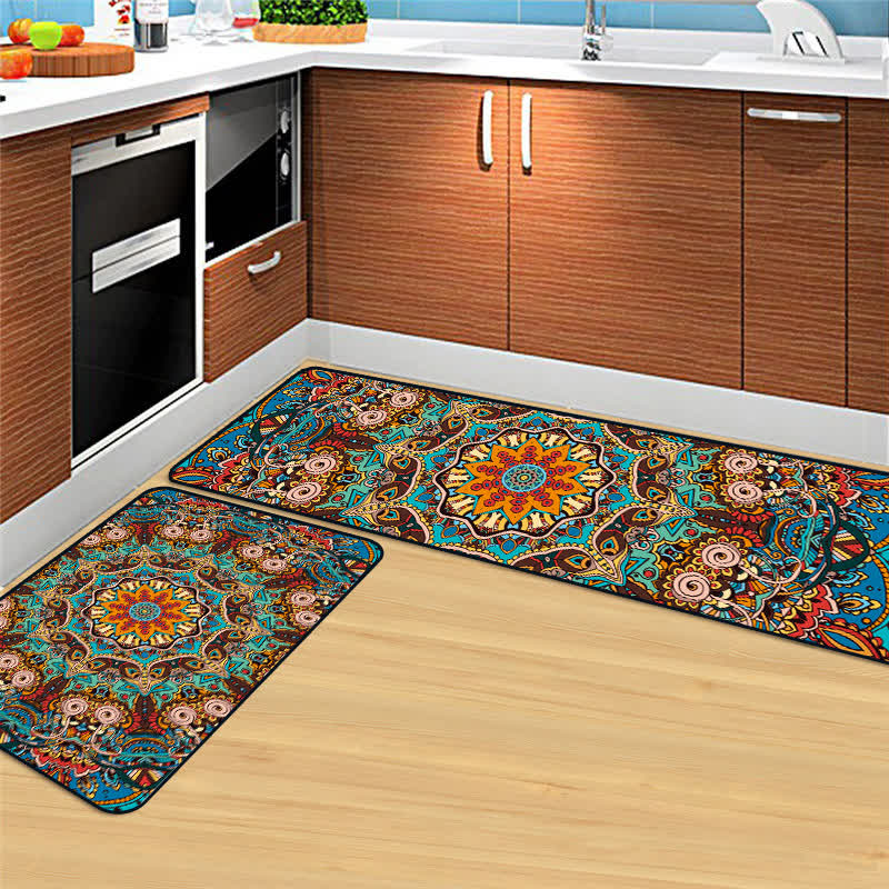 Colorful Ethnic Style Absorbent Runner Rugs - 19" x 31"+19" x 63" - image 0