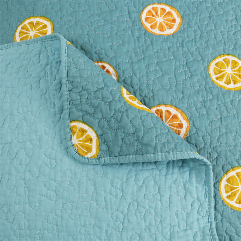 Fresh Lemon Print Cotton Quilt - image 6