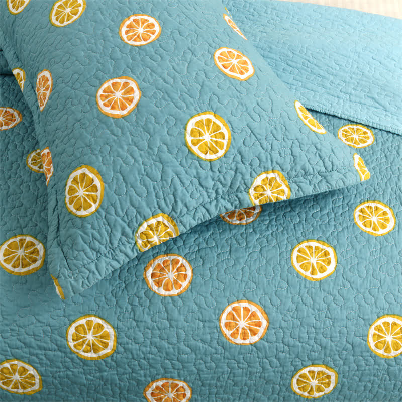 Fresh Lemon Print Cotton Quilt - image 3
