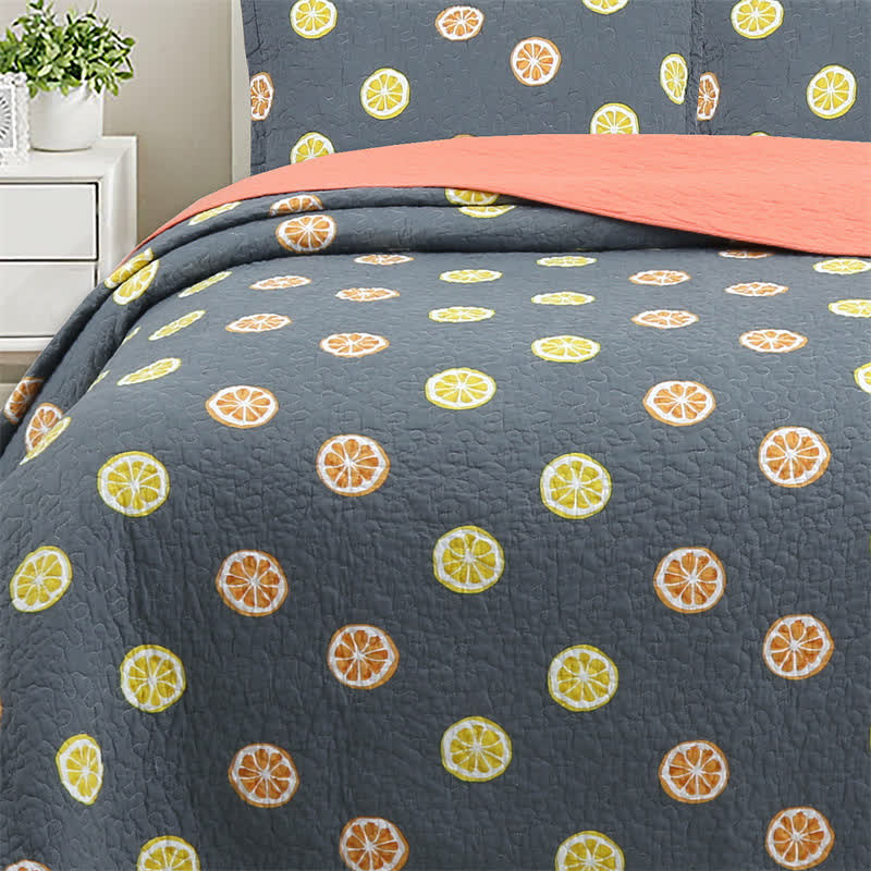 Fresh Lemon Print Cotton Quilt - image 9