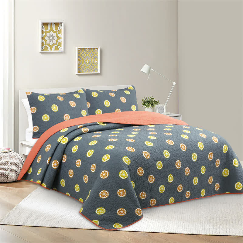 Fresh Lemon Print Cotton Quilt - image 8