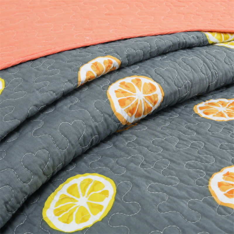 Fresh Lemon Print Cotton Quilt - image 12