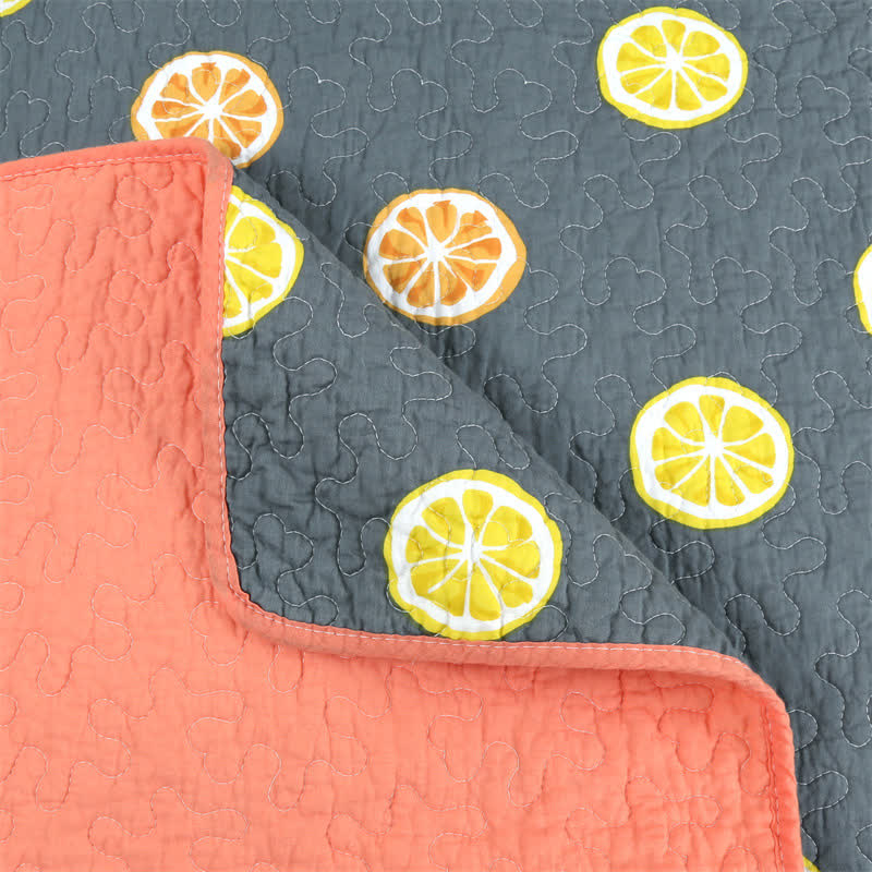 Fresh Lemon Print Cotton Quilt - image 13