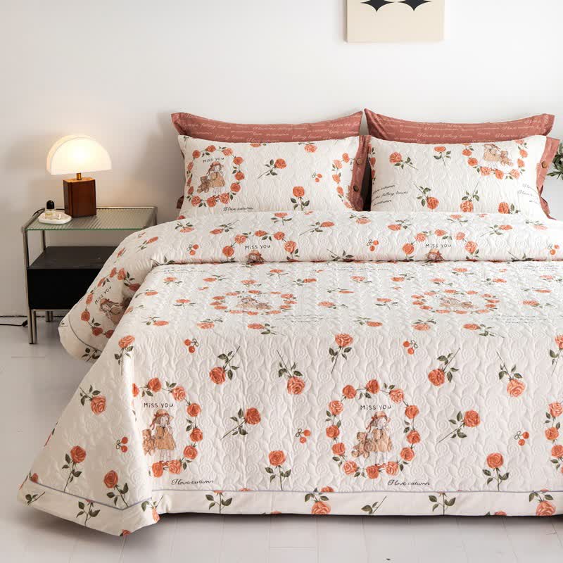 Rustic Rose Print Cotton Quilt - image 2