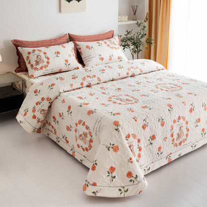 Rustic Rose Print Cotton Quilt - image 1