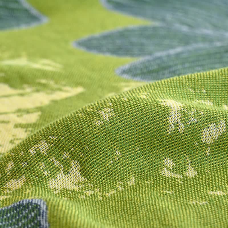 Green Begonia Print Summer Cooling Blanket - image 1