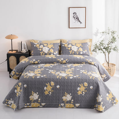 Luxurious Floral Print Cotton Quilt - Quilt with 2PCS Pillowcases - King - image 0