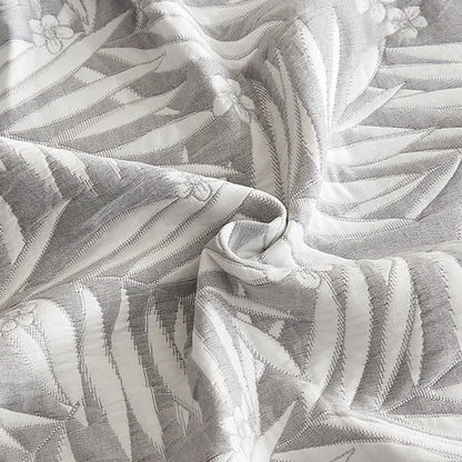 Elegant Leaf Cotton Double Layer Gauze Reversible Quilt - image 11