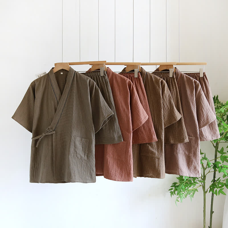 Unisex Cotton Gauze Kimono Pajama Set - image 1
