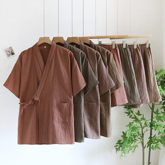 Unisex Cotton Gauze Kimono Pajama Set - image 0