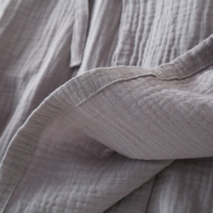 Unisex Solid Color Cotton Gauze Kimono Pajama Set - image 10