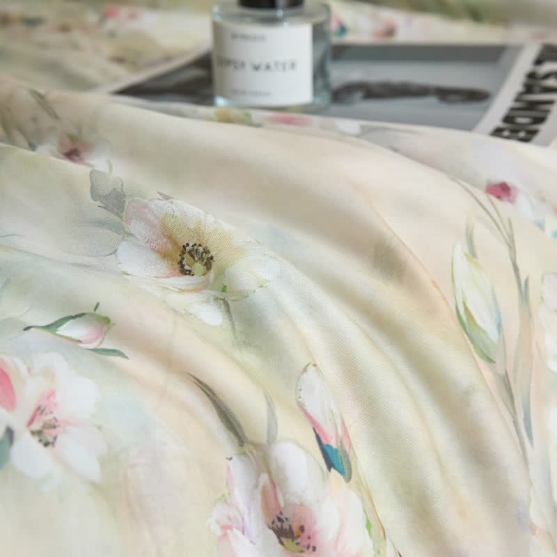 Luxurious Floral Lyocell Fiber Summer Silky Quilt - image 2