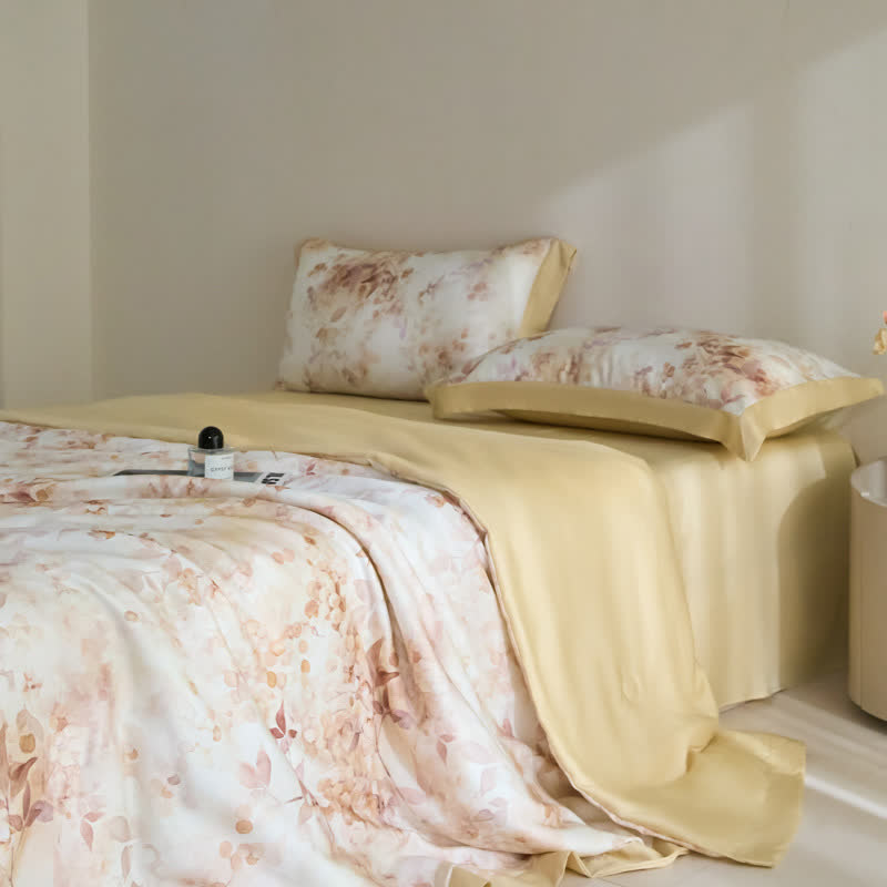 Pastoral Floral Lyocell Fiber Summer Silky Quilt - image 1