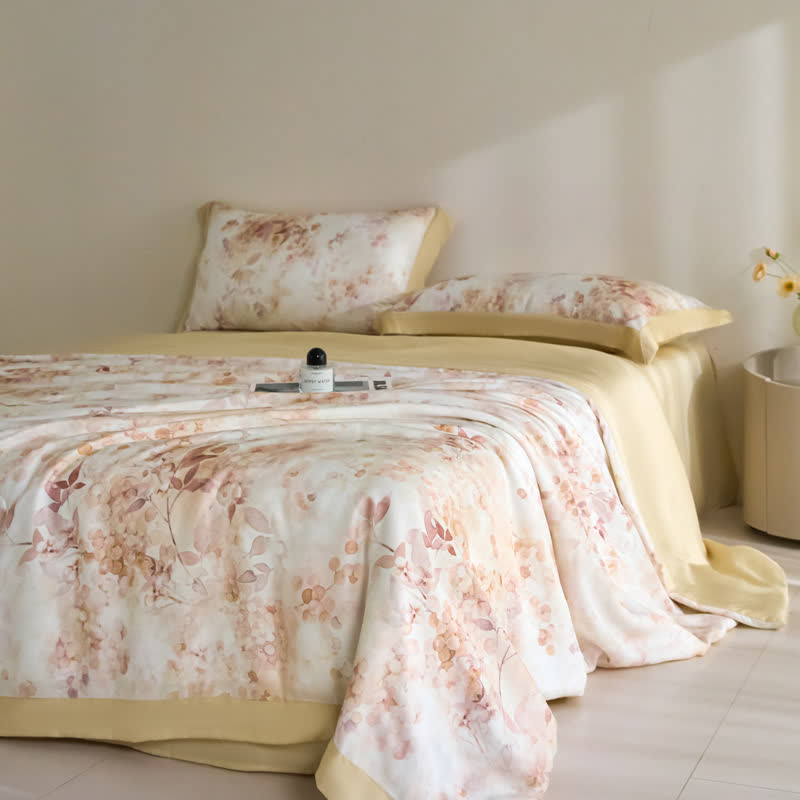 Pastoral Floral Lyocell Fiber Summer Silky Quilt - Bedding set - King - image 0