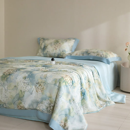 Fresh-looking Floral Lyocell Fiber Summer Silky Quilt - Bedding set - King - image 0