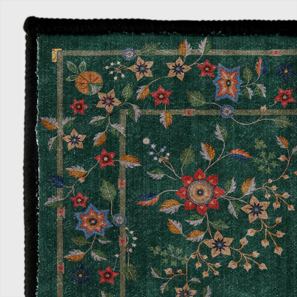 Retro Floral Foldable Indoor Outdoor Rug - image 10