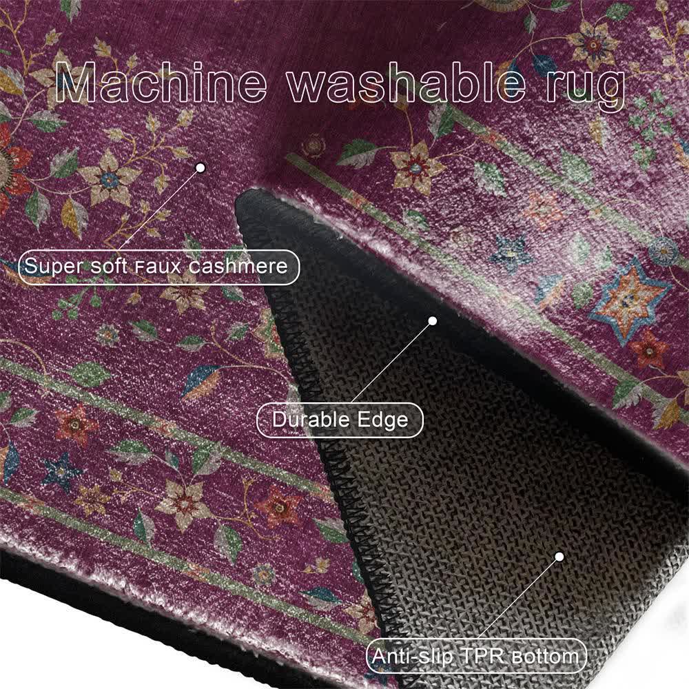 Retro Floral Foldable Indoor Outdoor Rug - image 4