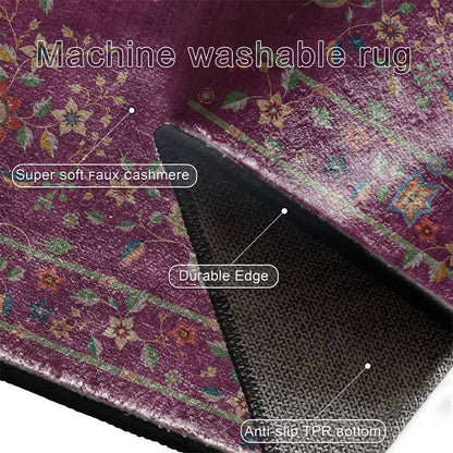 Retro Floral Foldable Indoor Outdoor Rug - image 4