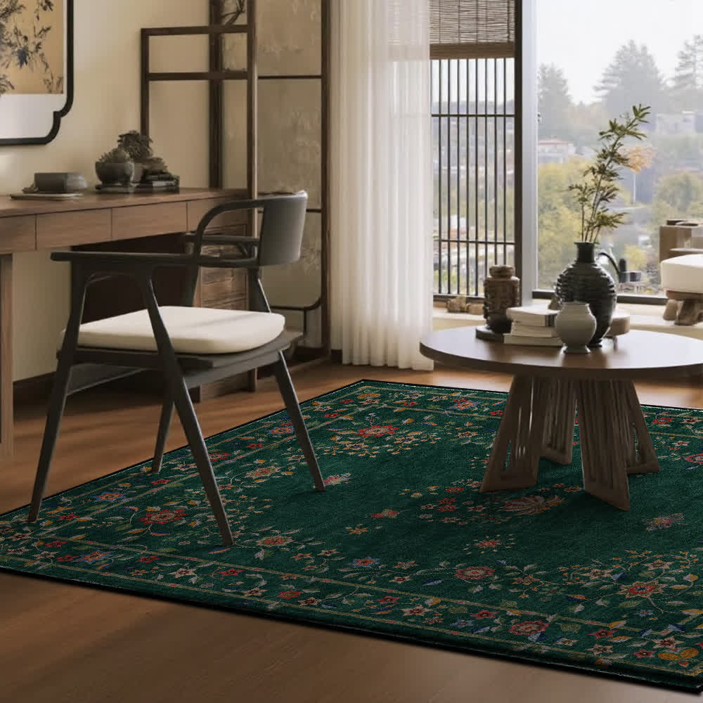 Retro Floral Foldable Indoor Outdoor Rug - image 8