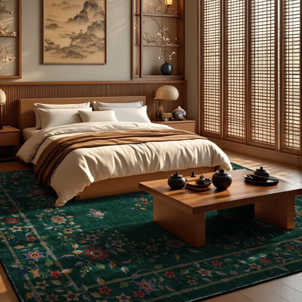 Retro Floral Foldable Indoor Outdoor Rug - image 5