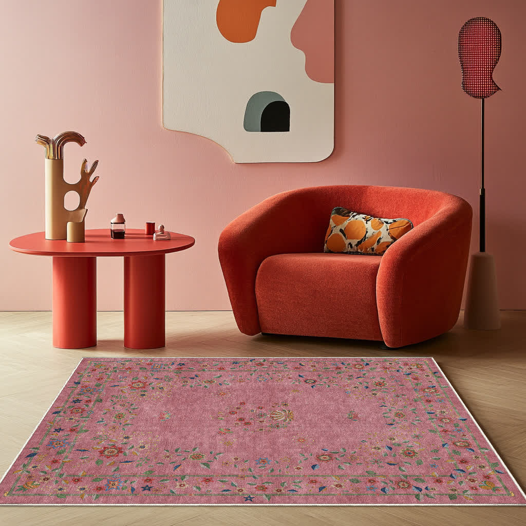 Retro Floral Foldable Indoor Outdoor Rug - image 22