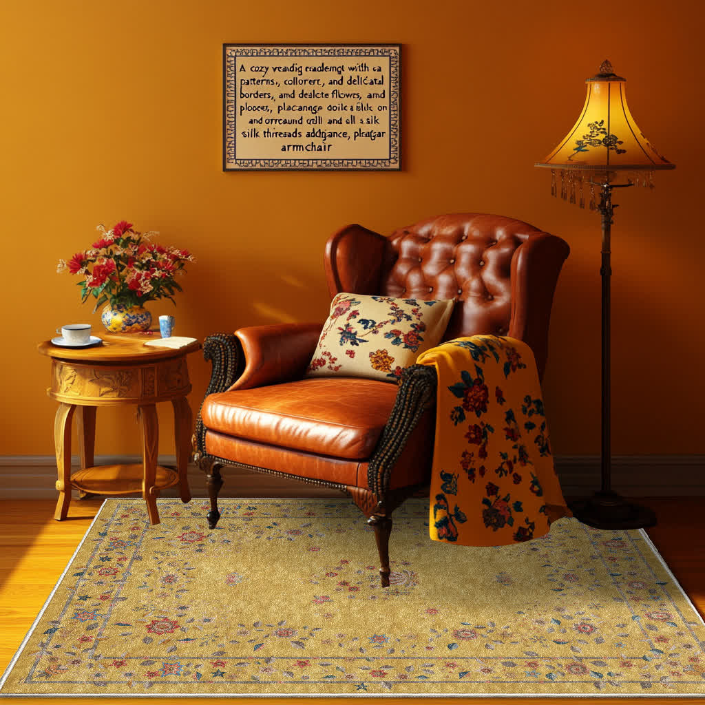 Retro Floral Foldable Indoor Outdoor Rug - image 13