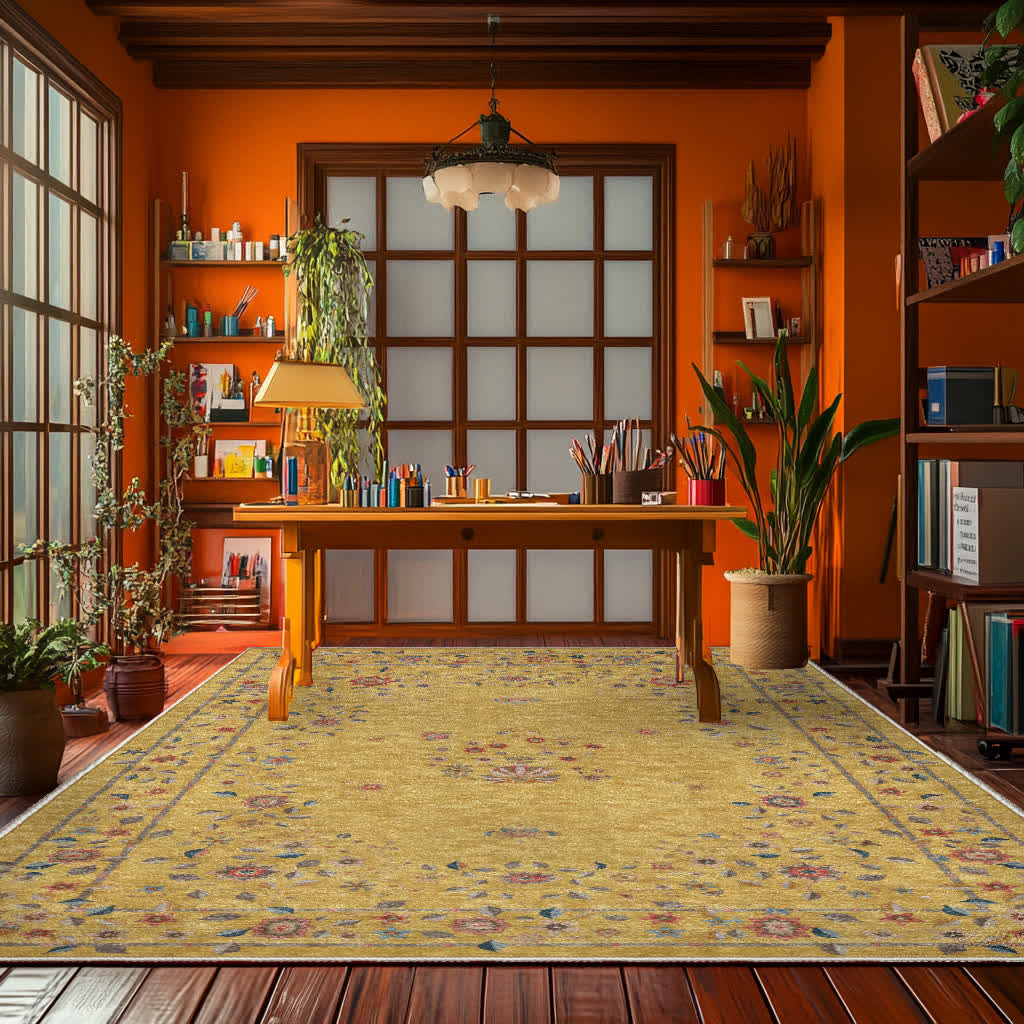 Retro Floral Foldable Indoor Outdoor Rug - image 14