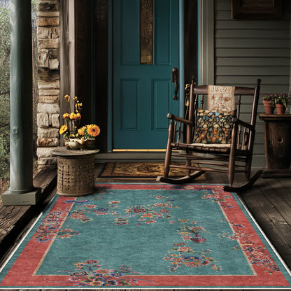 Floral Anti-slip Indoor Outdoor Area Rug - image 1