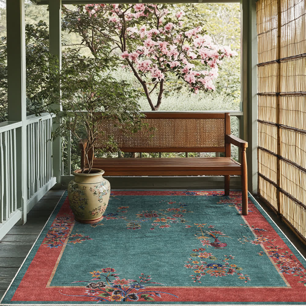 Floral Anti-slip Indoor Outdoor Area Rug - image 2
