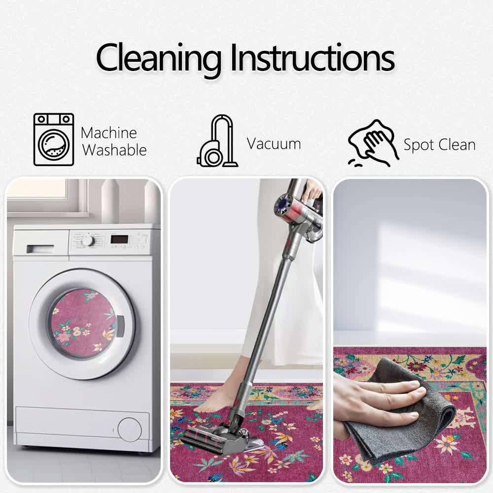 Retro Floral Indoor Outdoor Area Rug - image 8