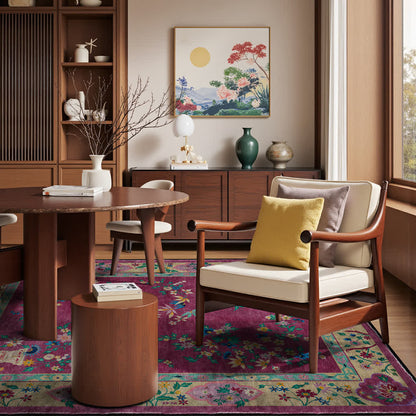 Retro Floral Indoor Outdoor Area Rug - image 1