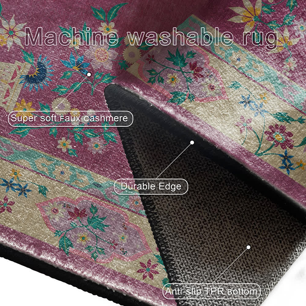 Retro Floral Indoor Outdoor Area Rug - image 7
