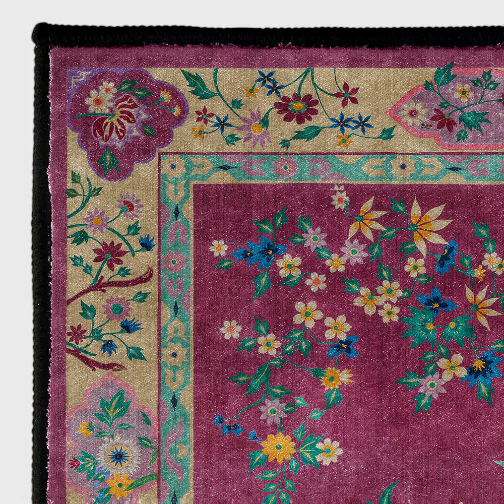 Retro Floral Indoor Outdoor Area Rug - image 6