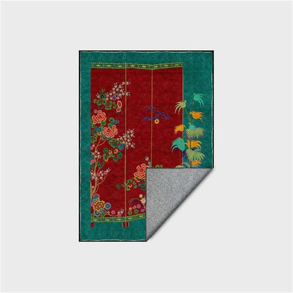 Non Slip Retro Floral Indoor Outdoor Area Rug - image 3