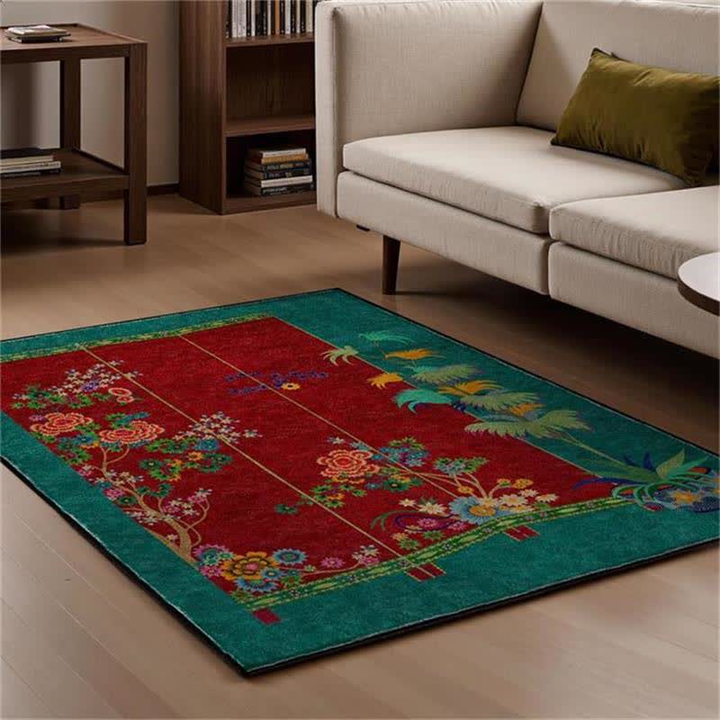 Non Slip Retro Floral Indoor Outdoor Area Rug - image 2