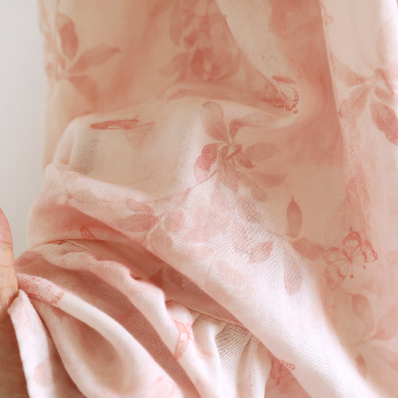 Country Style Floral Short Sleeve Cotton Gauze Nightdress - image 8