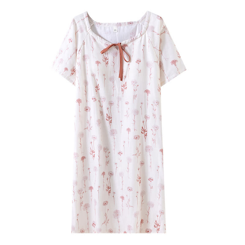 Floral Cotton Gauze Padded Nightdress - image 13