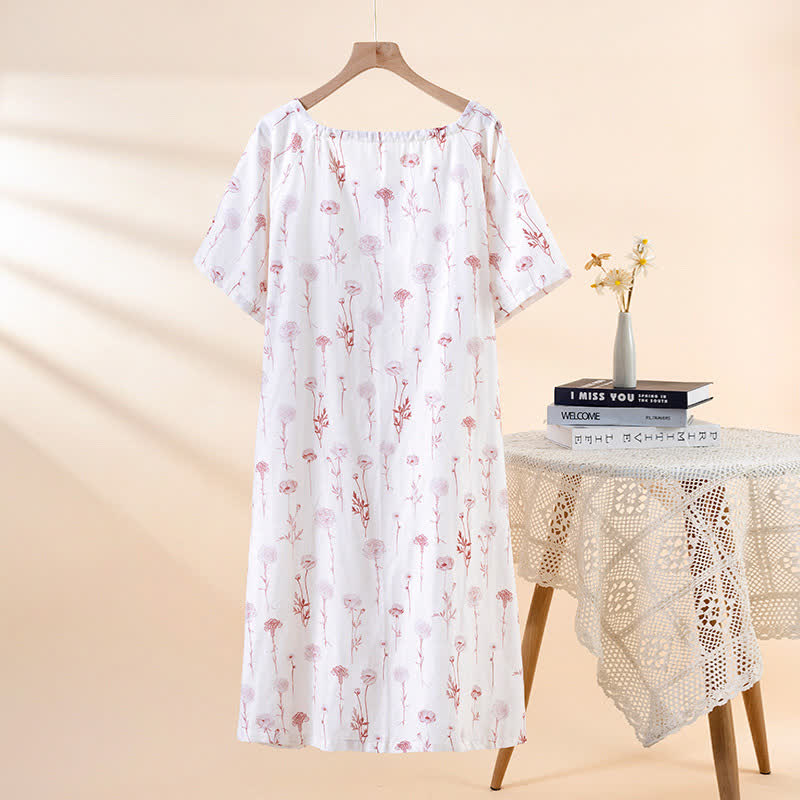 Floral Cotton Gauze Padded Nightdress - image 4