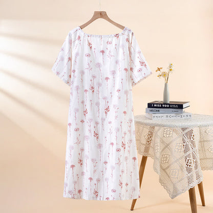 Floral Cotton Gauze Padded Nightdress - image 4