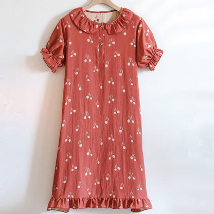 Tulip Print Cotton Gauze Jacquard Nightdress - image 2