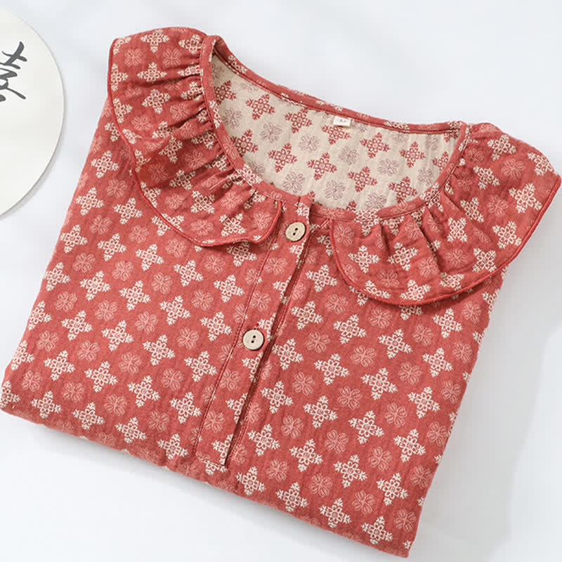 Retro Cotton Gauze Jacquard Nightdress - image 1