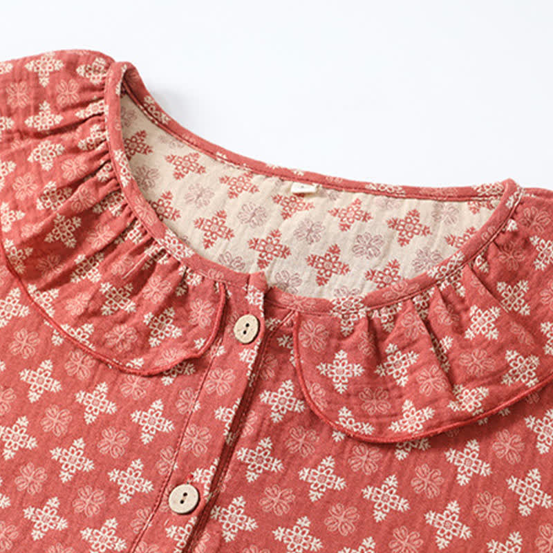 Retro Cotton Gauze Jacquard Nightdress - image 2